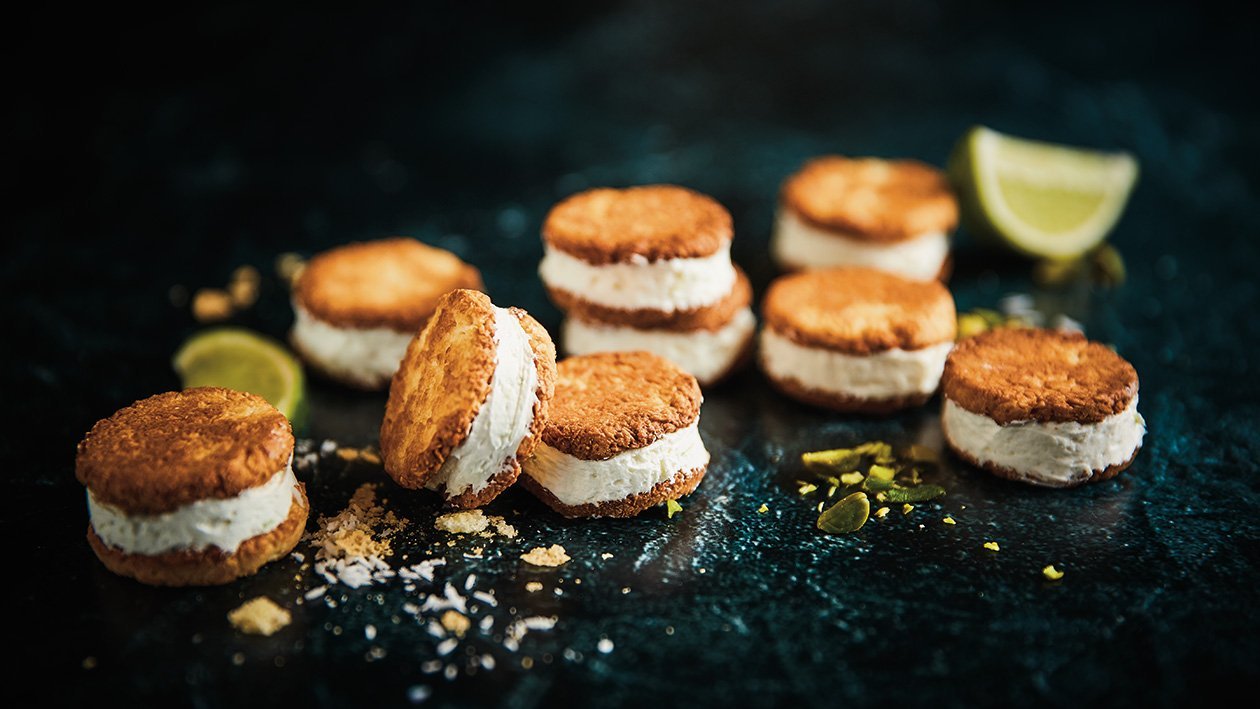 Kokosiniai sausainiai su saldžiarūgščiu žaliųjų citrinų kremu – - Receptas